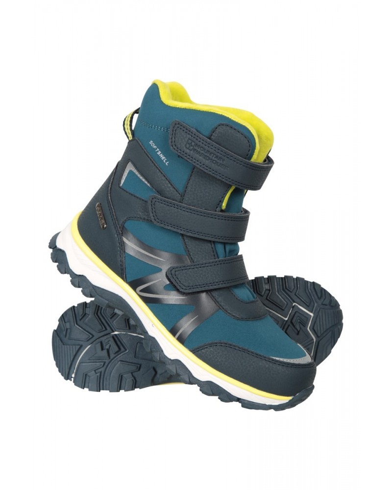 Slope Kids Softshell Adaptive Snow Boots Dark Teal $26.95 Footwear