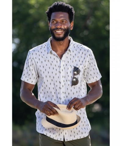 Preston Illustration Mens Shirt White $15.51 Tops