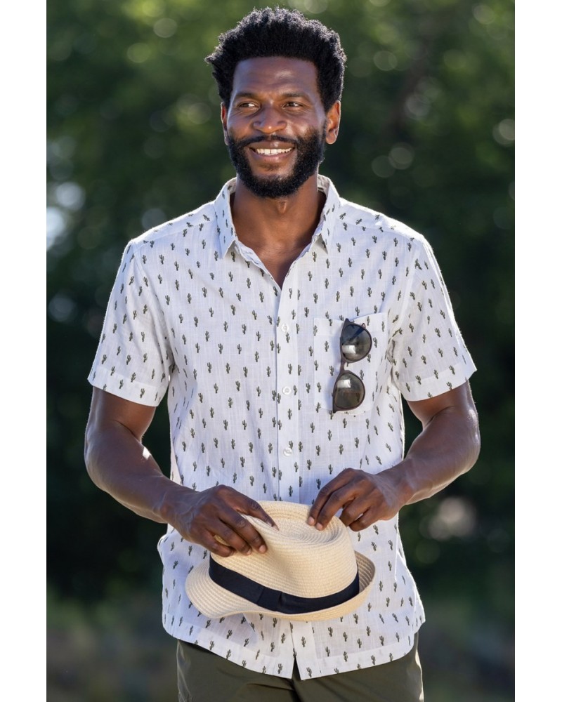 Preston Illustration Mens Shirt White $15.51 Tops