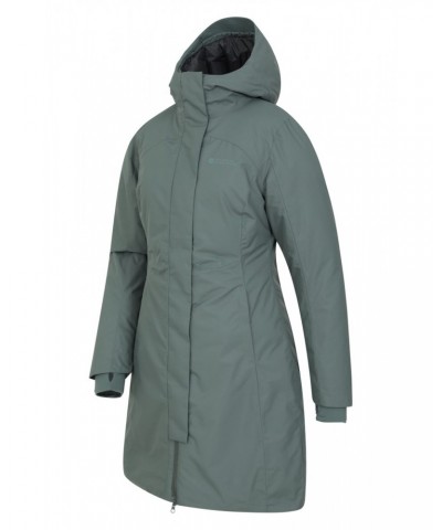 Polar Hybrid Womens Long Down Jacket Khaki $74.19 Jackets