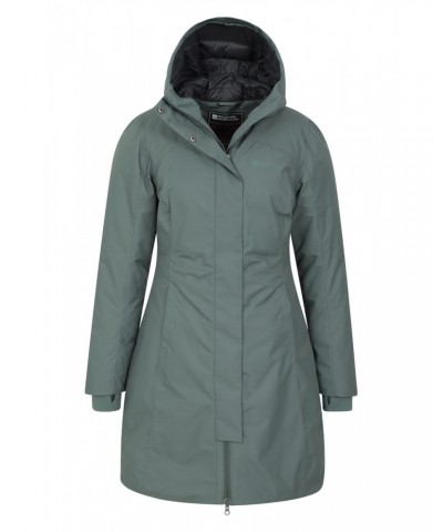 Polar Hybrid Womens Long Down Jacket Khaki $74.19 Jackets