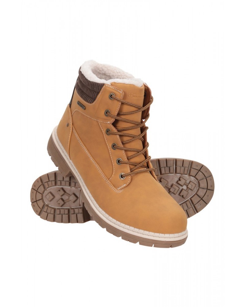 Oslo Mens Thermal Waterproof Boots Light Brown $38.25 Footwear