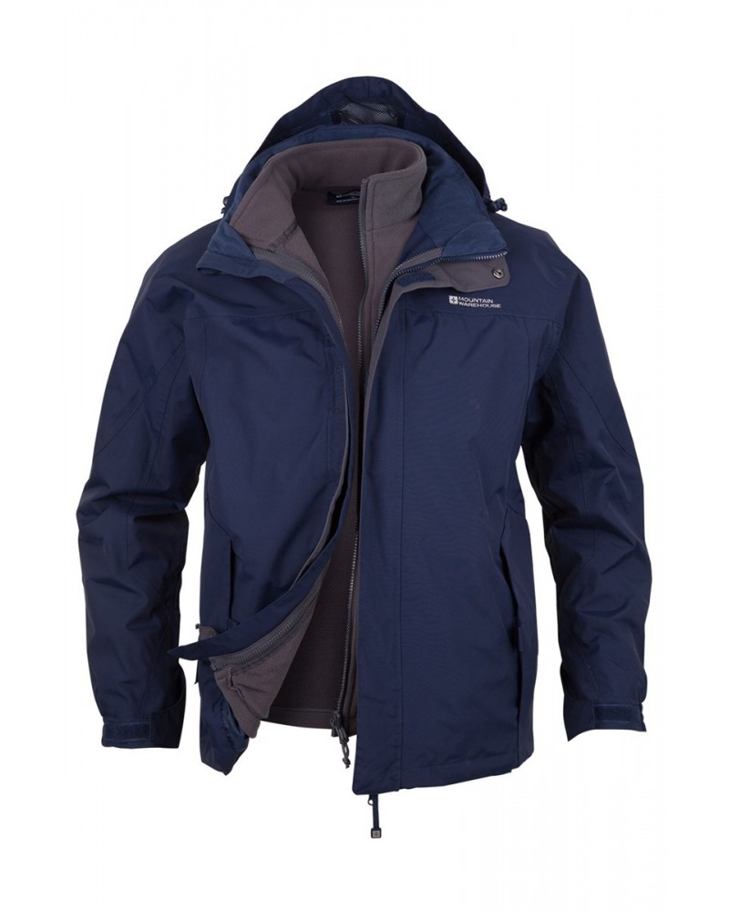 Storm Mens 3 in 1 Waterproof Jacket Navy $34.20 Jackets