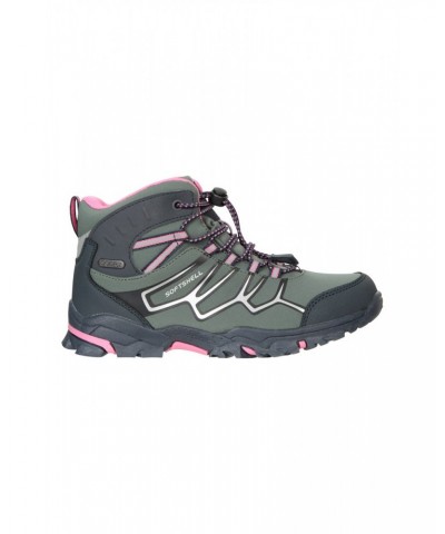 Softshell Kids Waterproof Hiking Boots Green $28.60 Footwear