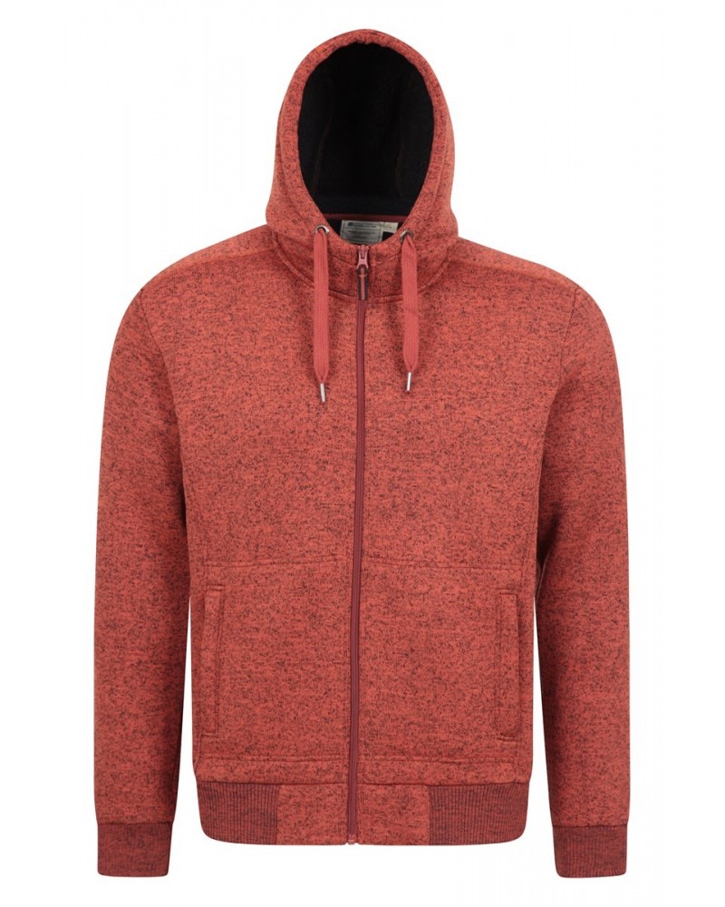 Nevis Mens Fleece Lined Hoodie Burnt Orange $15.20 Loungewear