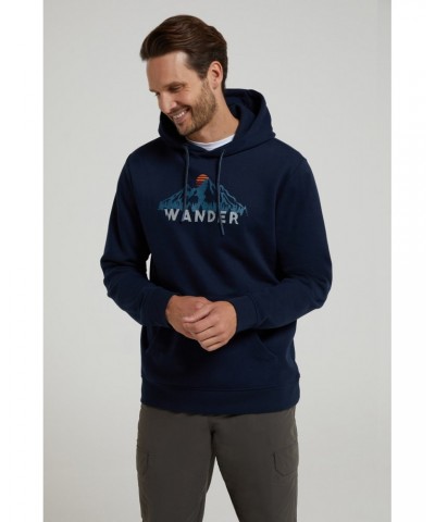 Wander Mens Hoodie Navy $19.80 Tops