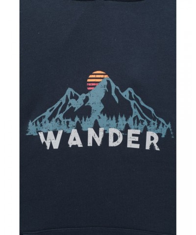 Wander Mens Hoodie Navy $19.80 Tops