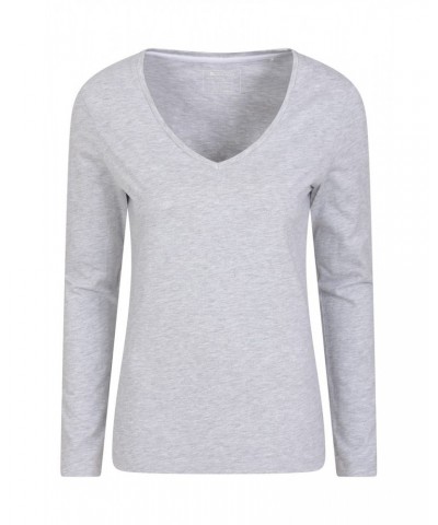 Eden Womens Organic V-Neck T-Shirt Grey $15.07 Tops
