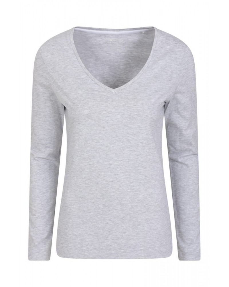 Eden Womens Organic V-Neck T-Shirt Grey $15.07 Tops