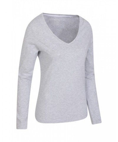 Eden Womens Organic V-Neck T-Shirt Grey $15.07 Tops