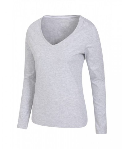 Eden Womens Organic V-Neck T-Shirt Grey $15.07 Tops