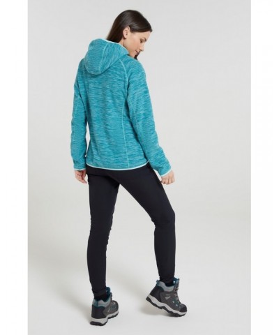 Lleyn Melange II Womens Fleece Hoodie Teal $16.49 Fleece