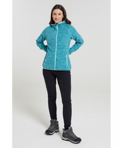 Lleyn Melange II Womens Fleece Hoodie Teal $16.49 Fleece