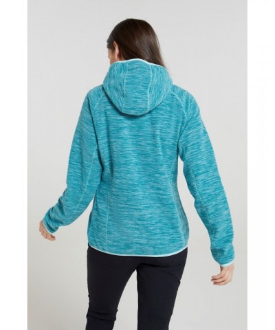 Lleyn Melange II Womens Fleece Hoodie Teal $16.49 Fleece