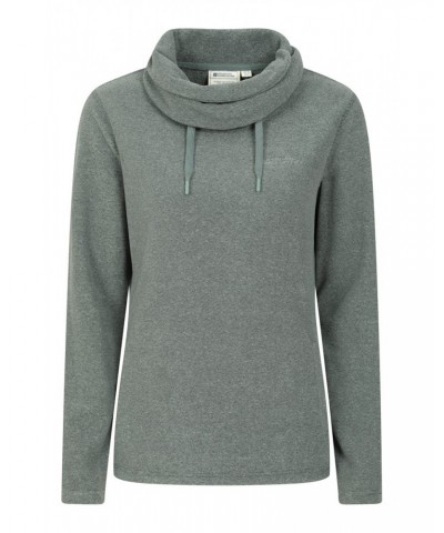 Hebridean Womens Cowl Neck Sweatshirt Dark Khaki $15.17 Fleece