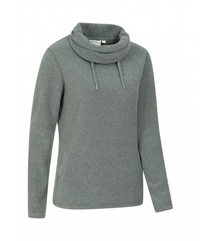 Hebridean Womens Cowl Neck Sweatshirt Dark Khaki $15.17 Fleece