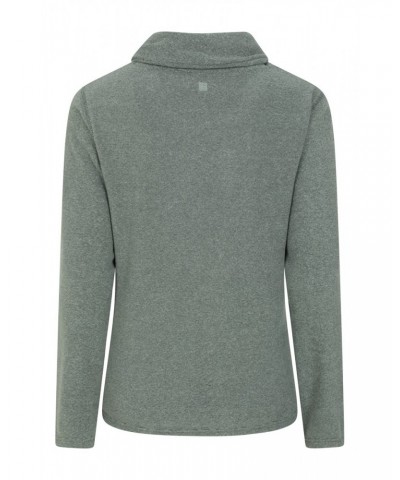 Hebridean Womens Cowl Neck Sweatshirt Dark Khaki $15.17 Fleece