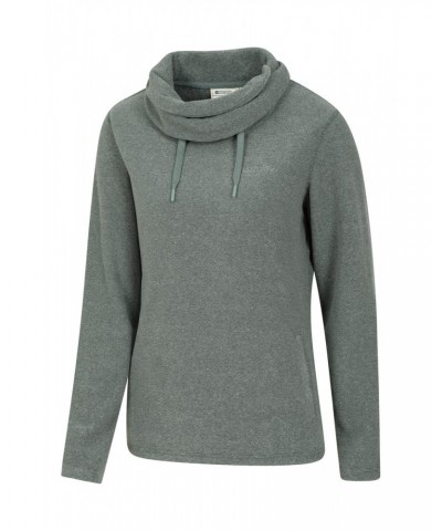 Hebridean Womens Cowl Neck Sweatshirt Dark Khaki $15.17 Fleece