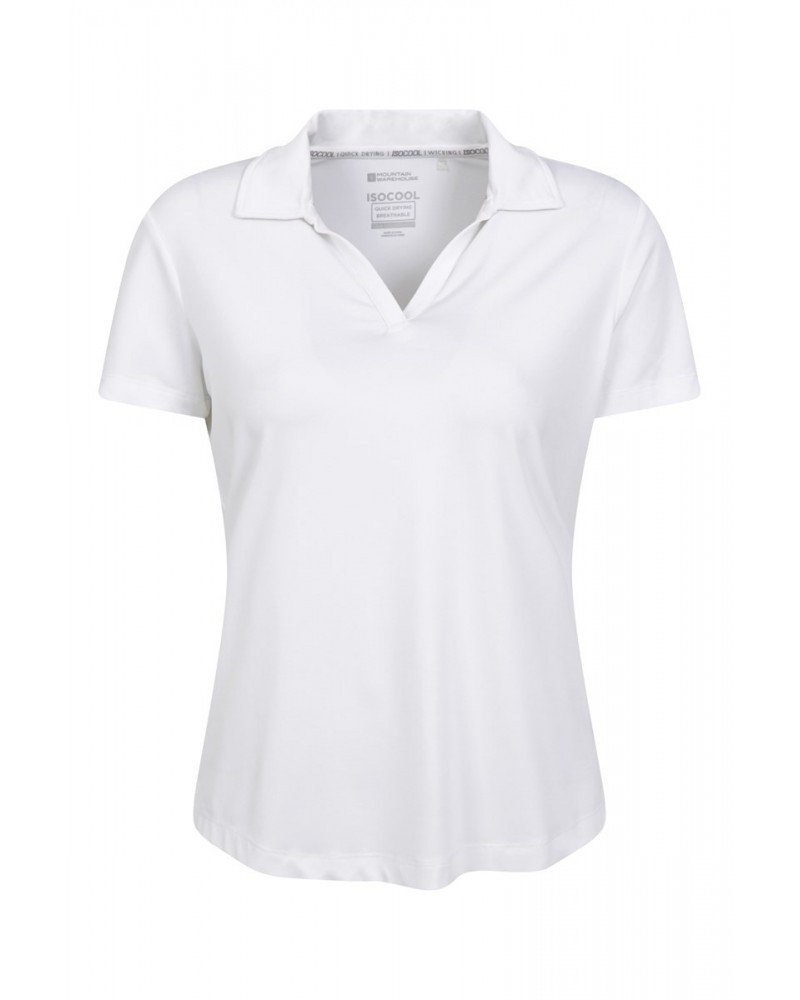 Sporty Womens IscoCool Polo Shirt White $13.74 Tops