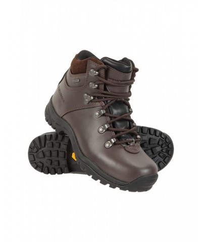 Latitude Extreme Womens Waterproof Leather Hiking Boots Brown $56.40 Footwear