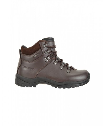 Latitude Extreme Womens Waterproof Leather Hiking Boots Brown $56.40 Footwear