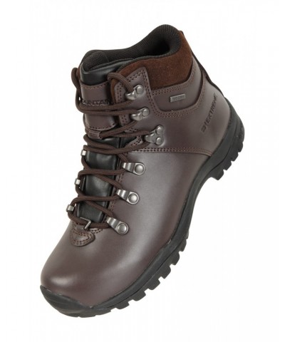 Latitude Extreme Womens Waterproof Leather Hiking Boots Brown $56.40 Footwear