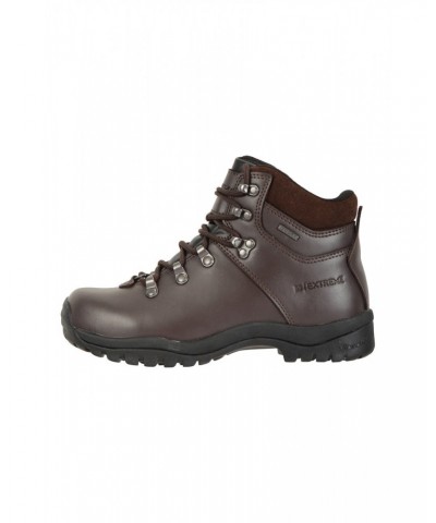 Latitude Extreme Womens Waterproof Leather Hiking Boots Brown $56.40 Footwear