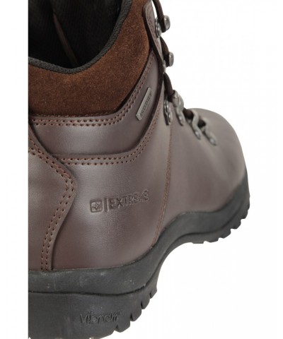 Latitude Extreme Womens Waterproof Leather Hiking Boots Brown $56.40 Footwear