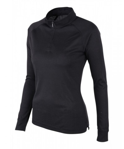 Talus Womens Zipped Turtle Neck Top Unboxed Black $14.49 Thermals