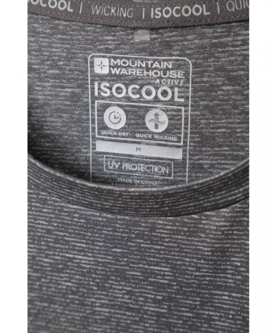 Agra IsoCool Mens Striped Tee Dark Grey $16.17 Active