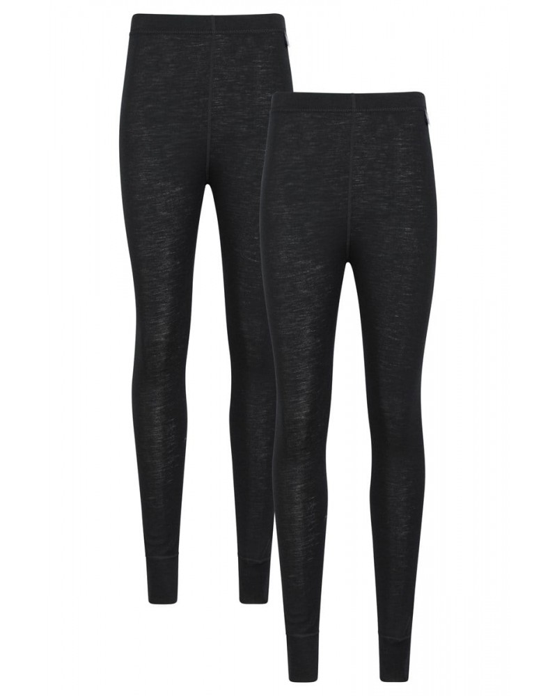 Merino Womens Base Layer Pants 2-Pack Black $27.00 Pants