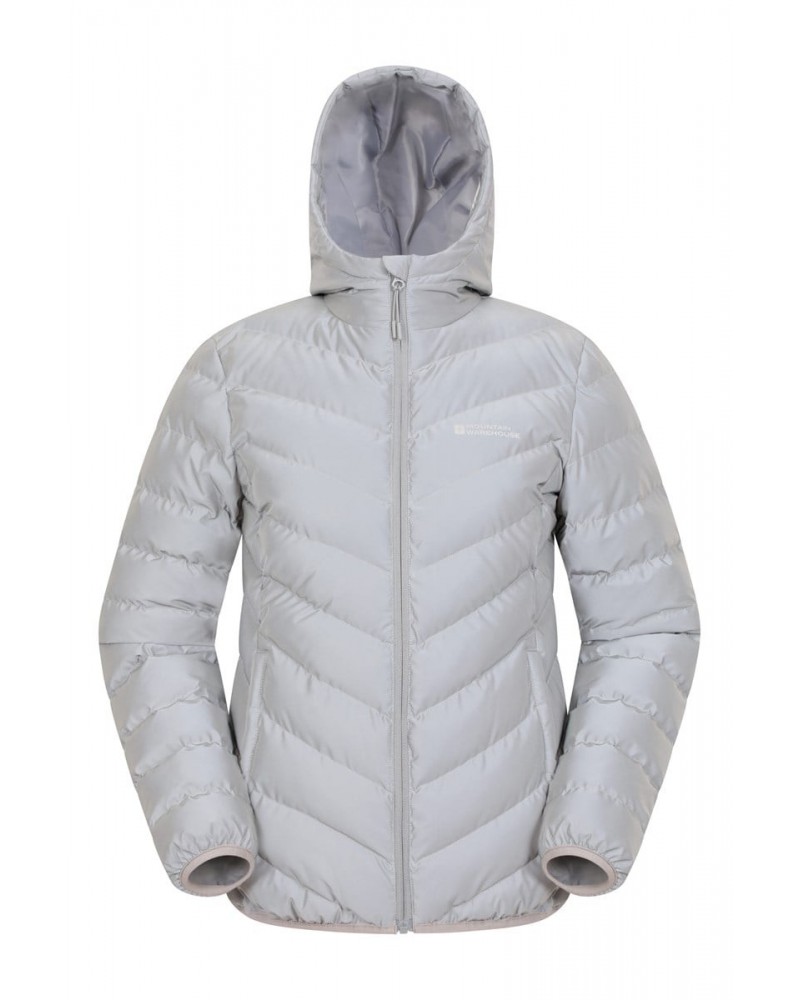 Seasons Womens Reflective Insulated Jacket Grey $32.20 Jackets