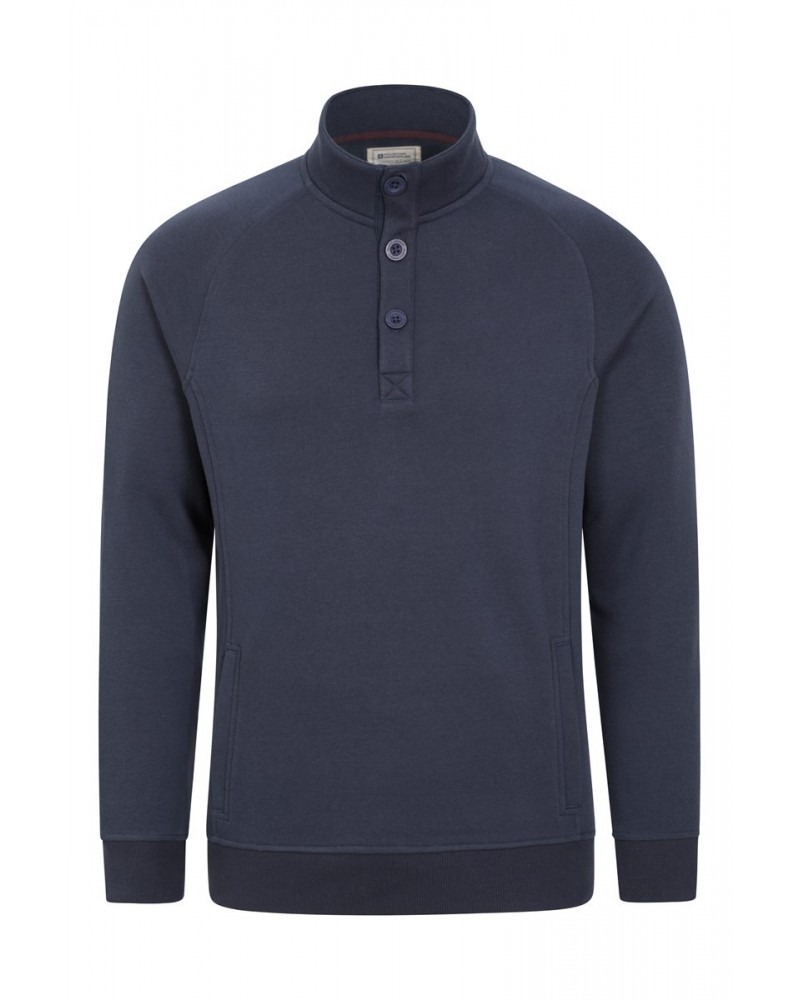 Hawthorn Mens Washed Fleece Top Navy $17.99 Fleece