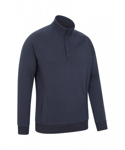 Hawthorn Mens Washed Fleece Top Navy $17.99 Fleece