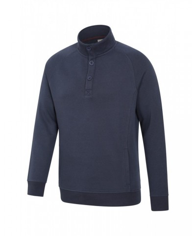 Hawthorn Mens Washed Fleece Top Navy $17.99 Fleece