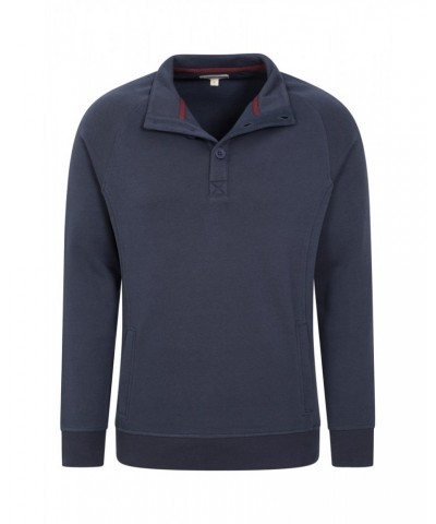 Hawthorn Mens Washed Fleece Top Navy $17.99 Fleece