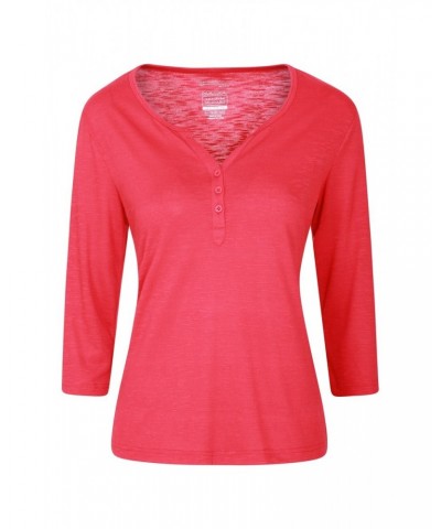 Paphos Womens Quick-Dry UV Button Top Red $13.53 Tops