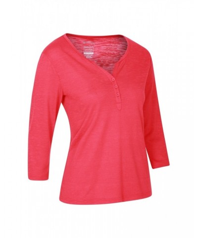 Paphos Womens Quick-Dry UV Button Top Red $13.53 Tops