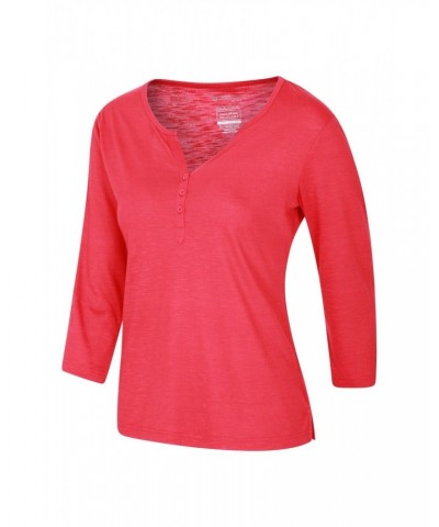 Paphos Womens Quick-Dry UV Button Top Red $13.53 Tops