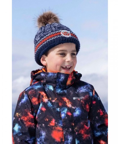 Badged Kids Pom-Pom Thermal Beanie Navy $14.24 Accessories