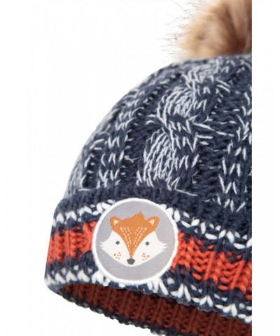 Badged Kids Pom-Pom Thermal Beanie Navy $14.24 Accessories